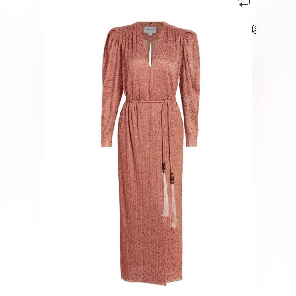 Sabina Musayev women’s pink Rose Long Sleeve maxi Dress size L